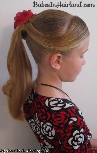 یک ایده ی آسان برای آرایش موهای صاف و لخت دم اسبی دخترانه شینیون مو آموزش تصویری 