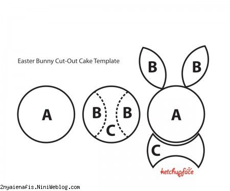  آموزش تزیین کیک با طرح خرگوش + الگو با نقشه Easter Bunny Cake