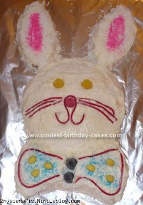   آموزش تزیین کیک با طرح خرگوش Easter Bunny Cakeبا الگو و نقشه خرگوشی  Homemade Easter Bunny Cake