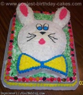   آموزش تزیین کیک با طرح خرگوش Easter Bunny Cakeبا الگو و نقشه خرگوشی  Easter Bunny Cake