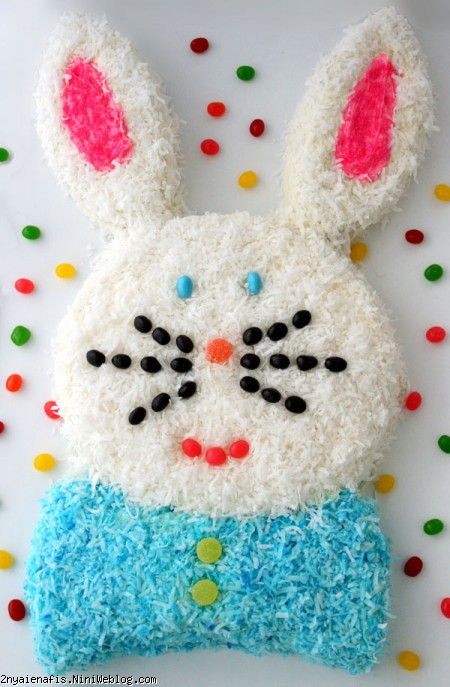 چطور کیک خرگوشی درست کنیم   آموزش تزیین کیک با طرح خرگوش Easter Bunny Cakeبا الگو و نقشه خرگوشی  How to Make an Easter Bunny Cake