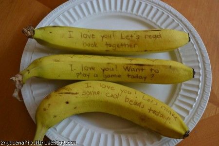 Cute Food For Kids message on a banana Banana drawings How to draw a banana پیام تبریک روی موز!! - جهت میوه خور کردن کودک  