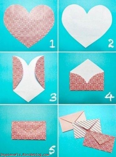 پاکت نامه قلبی آموزش یک پاکت زیبا بشکل قلب Origami Heart's Letter