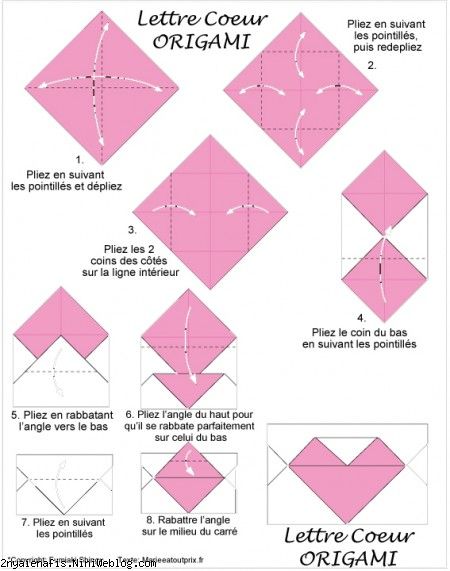 پاکت نامه قلبی آموزش یک پاکت زیبا بشکل قلب Origami Heart's Letter