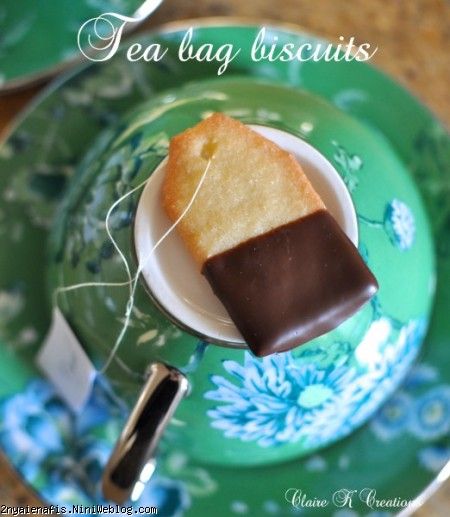 طرز تهیه دستور بیسکویت به شکل تی بگ Tea bag biscuits