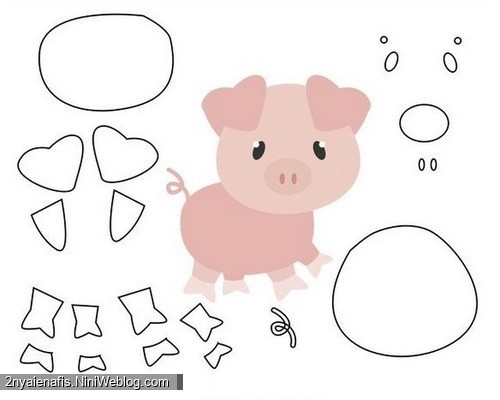 آموزش کاردستی گیفت مراحل ساخت عروسک خوک نمدی برای هفت سین 98 + الگو