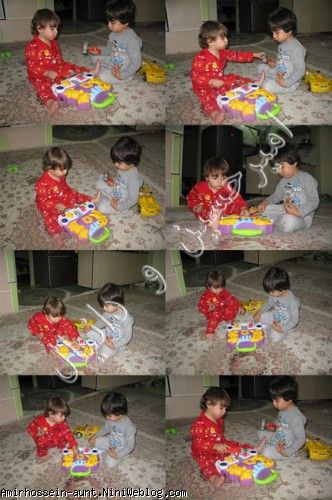 امیر حسین و دانیال در حال بازی