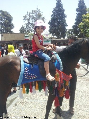 آریانا  در حال اسب سواری 