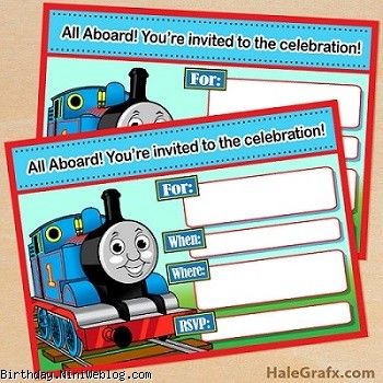 کارت دعوت تولد تم قطار توماس