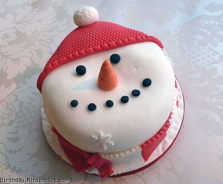 مدل کیک زمستانی آدم برفی