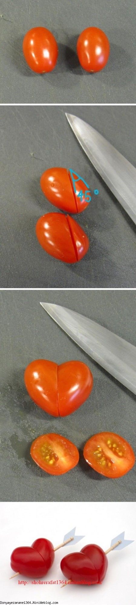 قلب با گوجه فرنگي