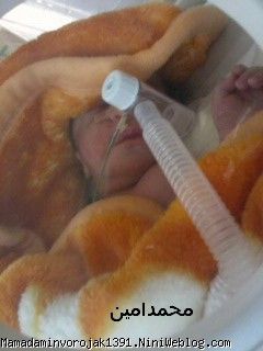 عکس نوزادی محمد امین در بیمارستان