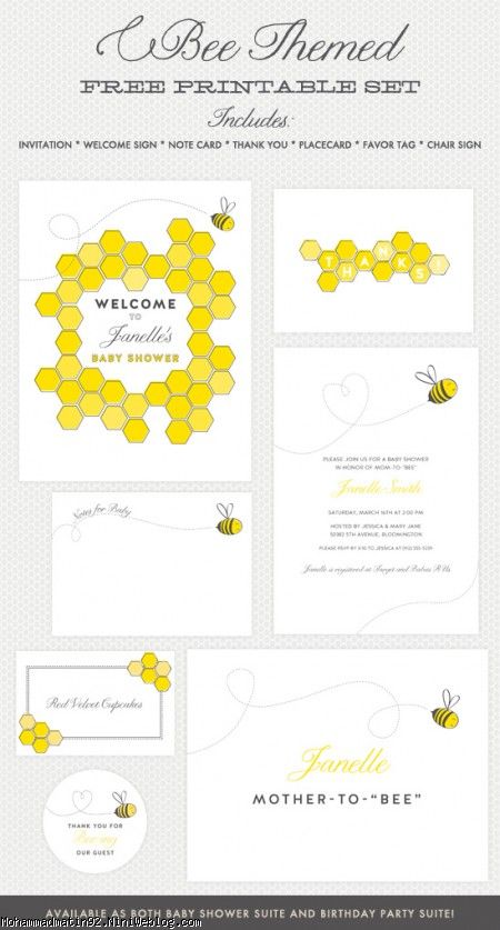 free printable bee party