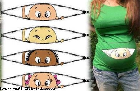 ايده اي براي تي شرت بارداري 