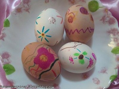 تخم مرغهای رنگ شده سفره هفت سین