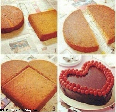 تزیین کیک قلب 