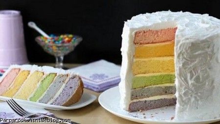 کیک خوشگل و رنگارنگ با رنگ های طبیعی 