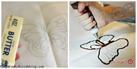مراحل درست کردن پروانه شکلاتی