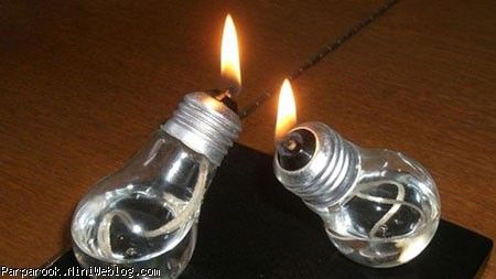 نحوه ساخت چراغ نفتی با لامپ سوخته!