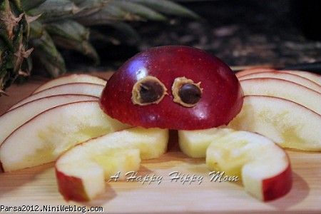 تزئین سیب به شکل خرچنگ