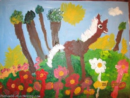 نقاشی روژان روی بوم6