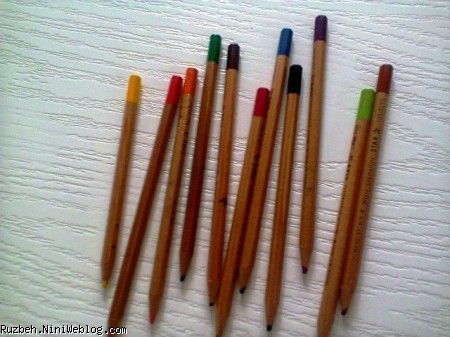 مداد رنگی های پسرم