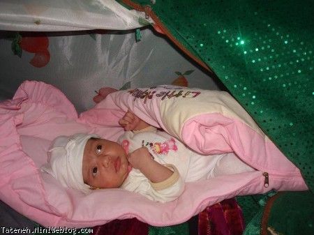 فاطمه در سن 14 روزگی در گهواره علی اصغر