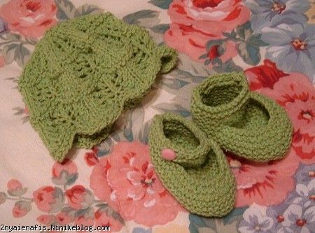  ست کلاه و پاپوش کودک / بسیار زیبا بافتنی قلاببافی سیسمونی نوزاد yeşil bebek şapkası ve patiği