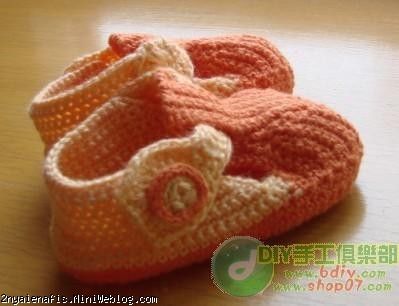 آموزش تصویری بافت پاپوش کودک پاپوش نوزاد قلاببافی نارنجی کفش بافت بچه