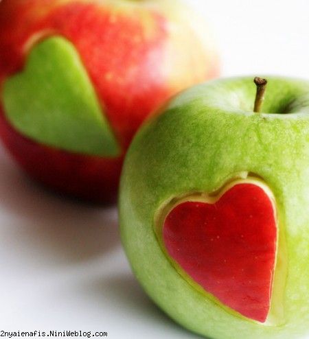 سیب عشقولانه ولنتاین و روز عشق نمونه تزیین قلبی میوه سیب عشق حوا