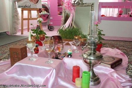  هفت سین کنار اتاق آناهید .به رنگ اتاق آناهید و به عشق آناهید