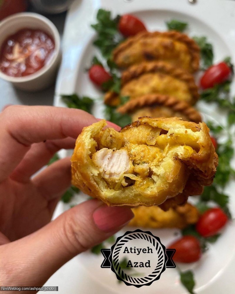 رسپی پیراشکی مرغ لبنانی