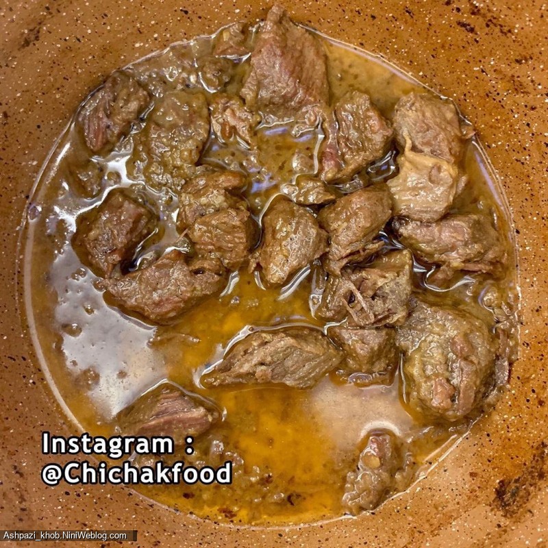 تهچین گوشت و بادمجان (2)