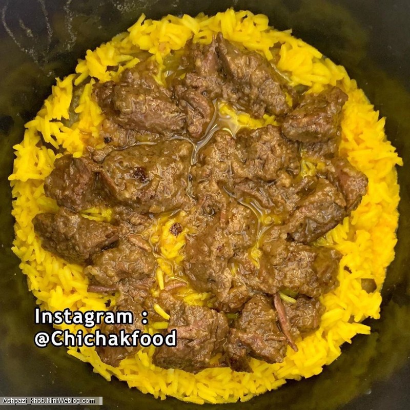 تهچین گوشت و بادمجان (7)