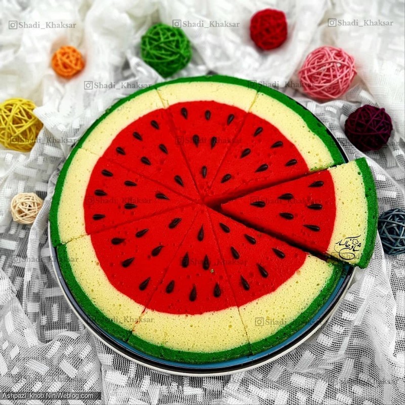 کیک هندوانه تابه ای بدون فر