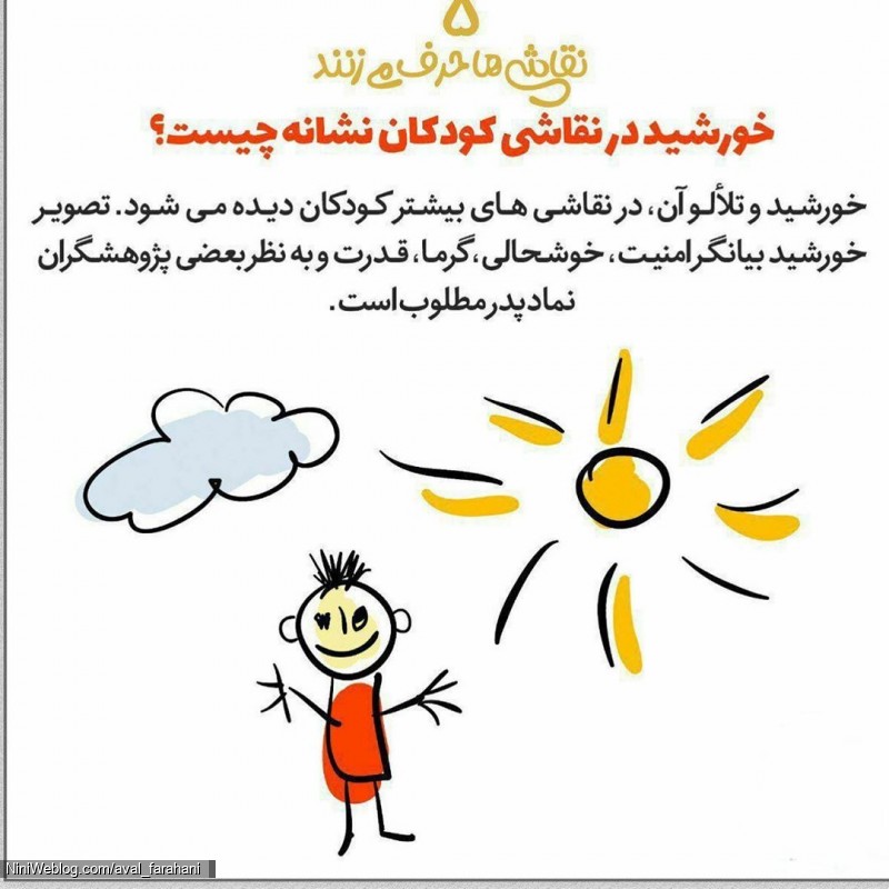 خورشید در نقاشی کودکان نشانه چیست؟