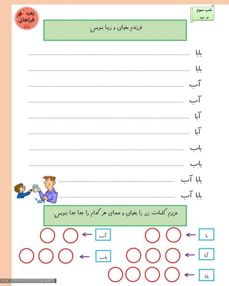 پیک نشانه ی صامت (بی صدا) ب آخر، و ب غیر آخر