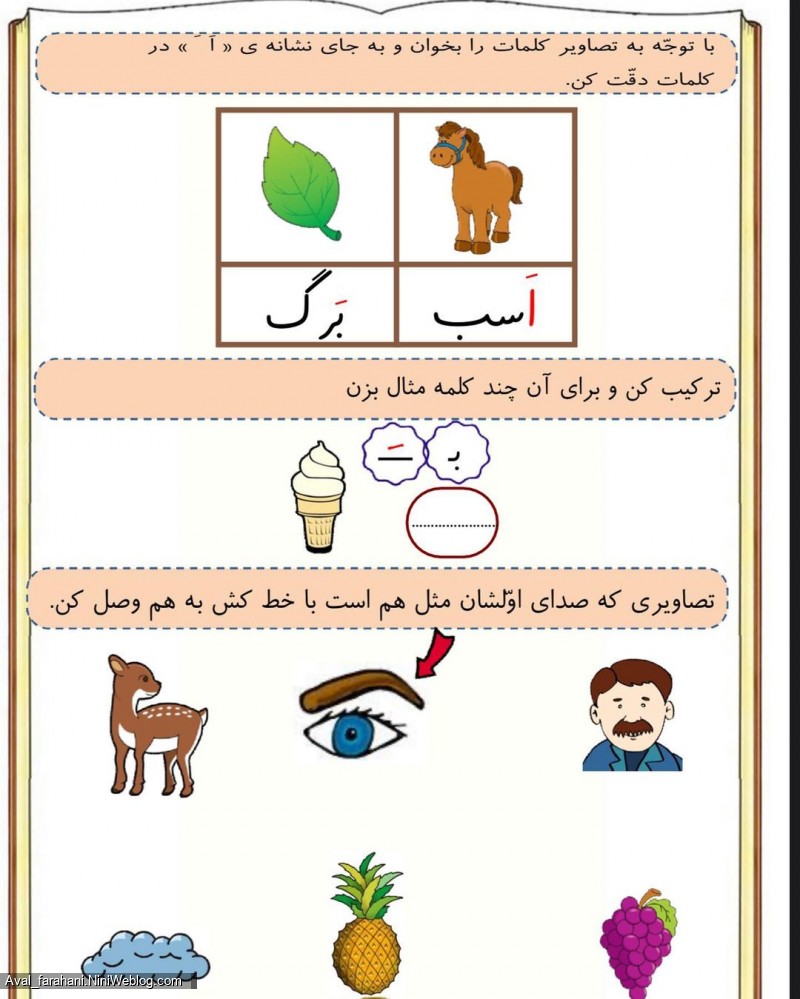 کاربرگ های هدفمند برای نشانه ی اَ