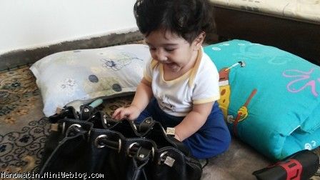 متین و کیف مامانش