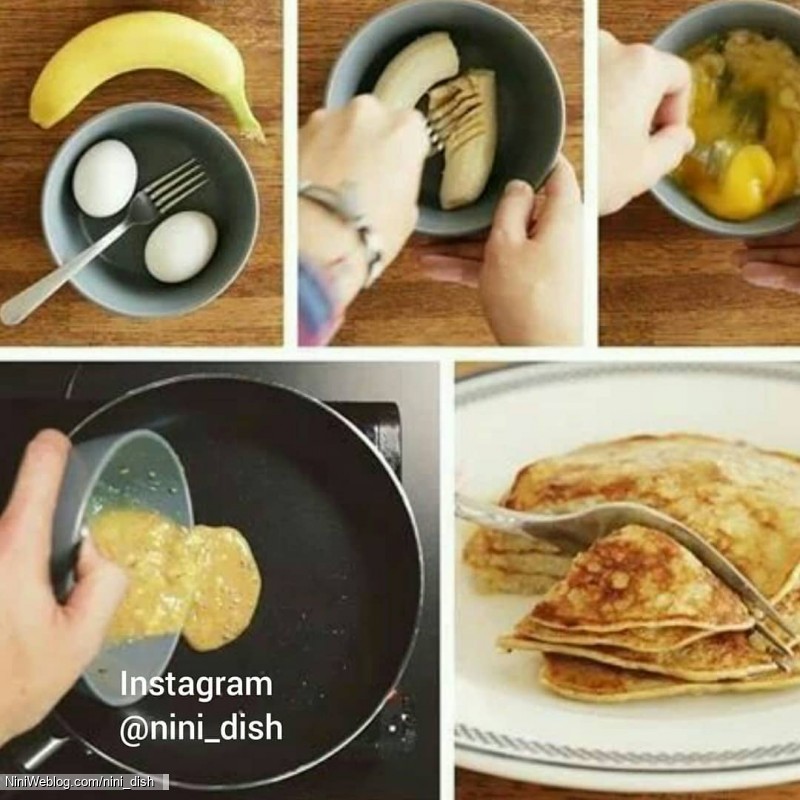 صبحانه کودک : پنکیک موز و تخم مرغ