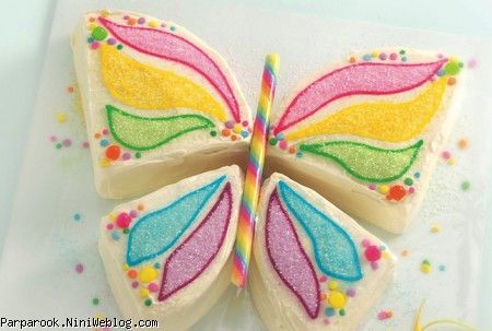کیک پروانه‌ برای کودکان چون گل 