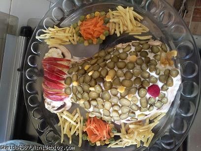 سالاد الویهشکل  ماهی 