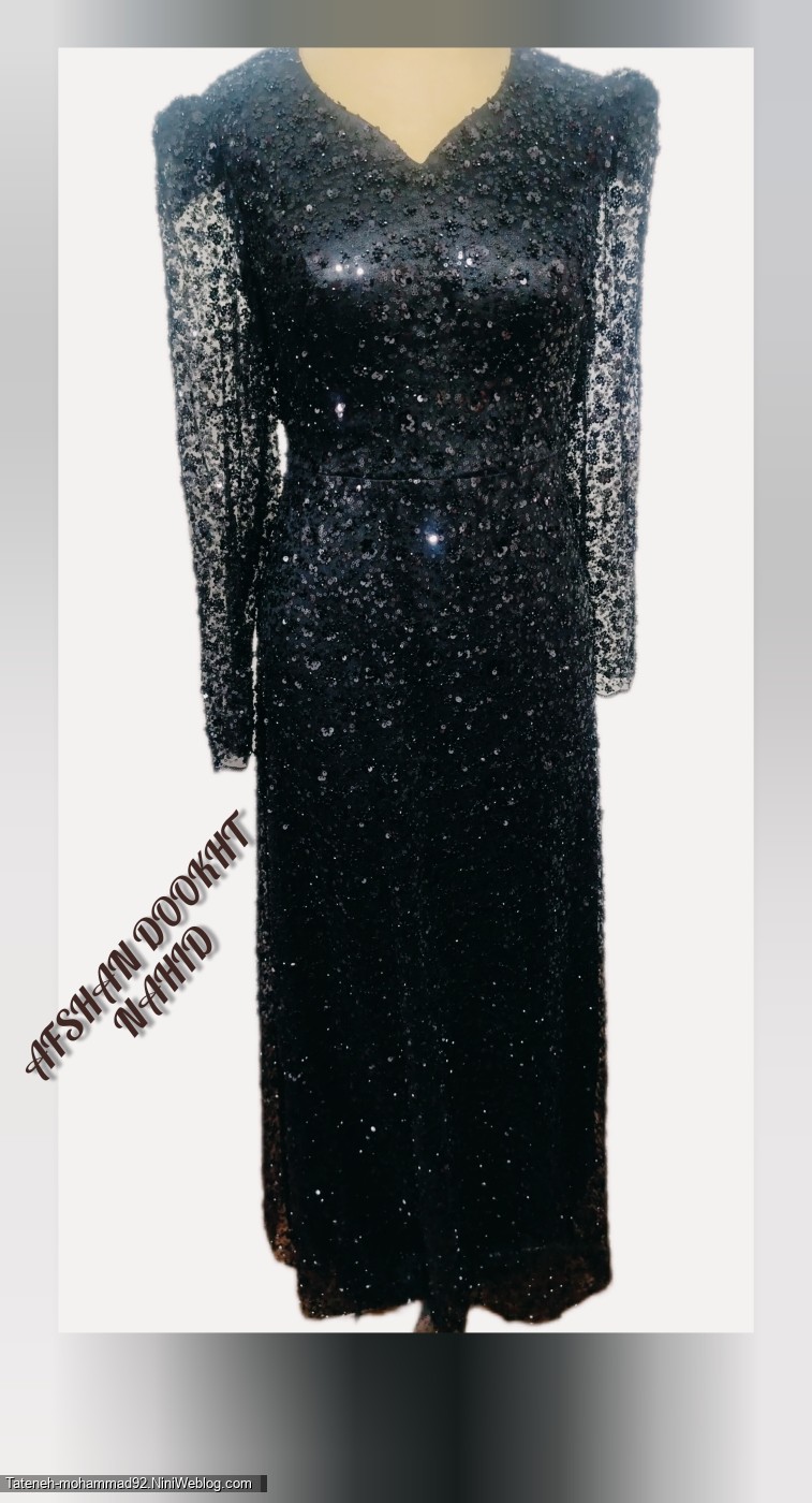 لباس مجلسی با کاپ وفنردوزی پارچه های کارشده