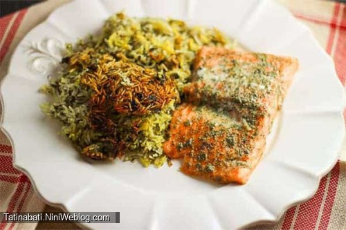 با عشق پختم❤️سبزی پلو کته ای دون دون و مجلسی😍